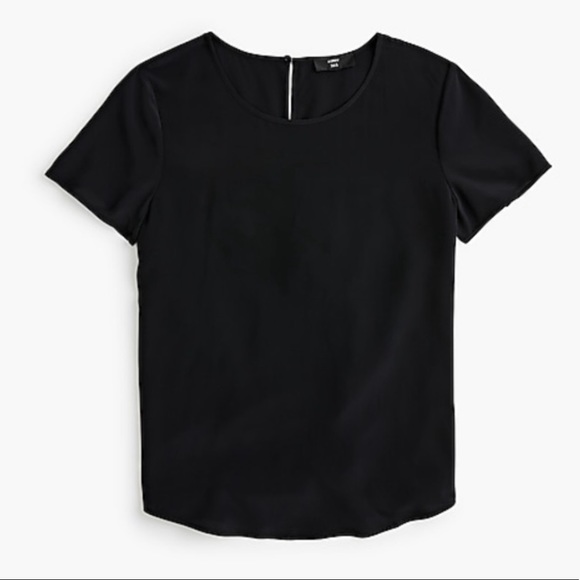 J. Crew Short-sleeve tee in Re-Imagined Silk, Black, Size S, EXCELLENT CONDITION - Picture 7 of 7